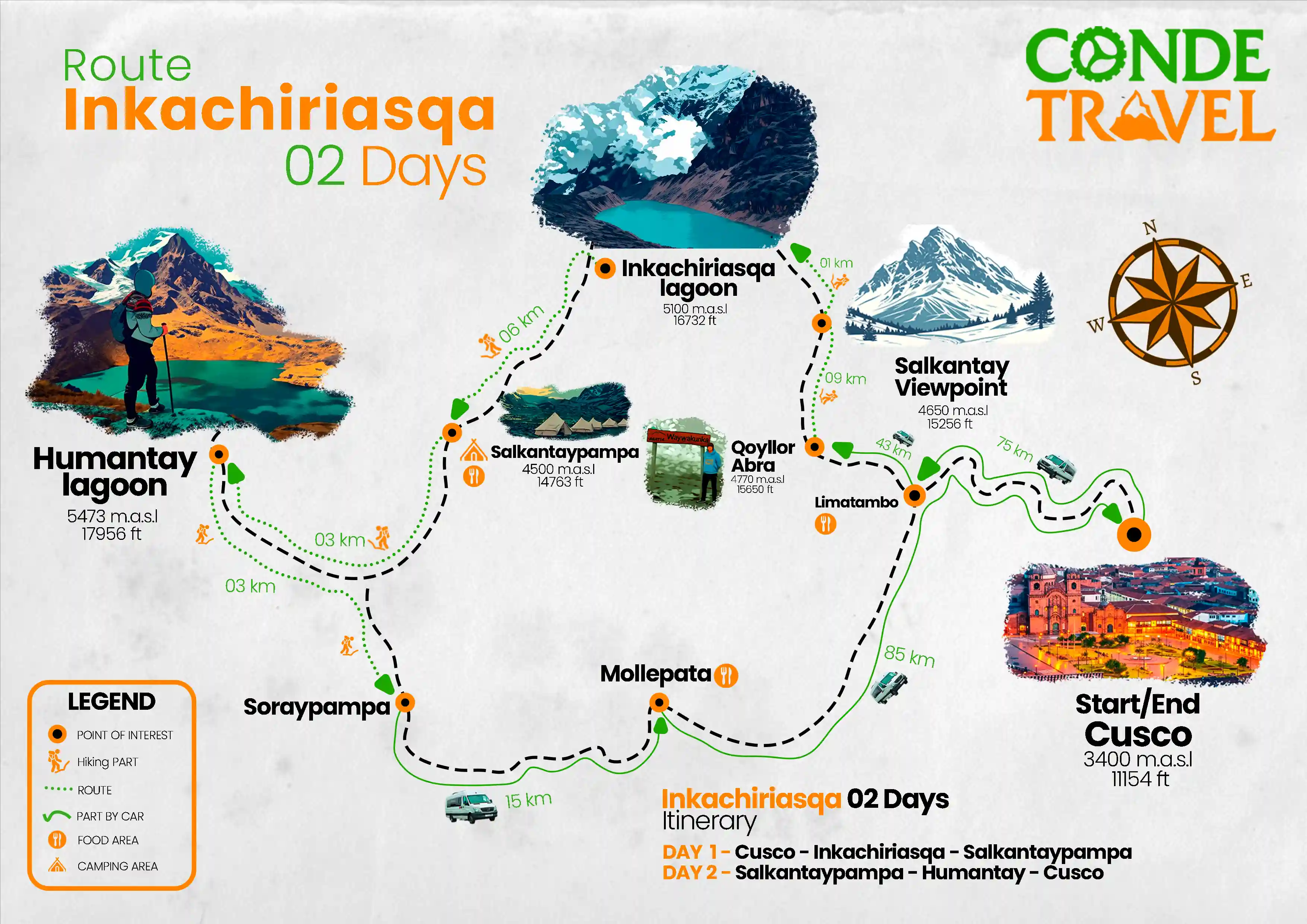 Map of the Inka Chiriasqa and Humantay Lakes 2-Day Tour | Conde Travel Adventures