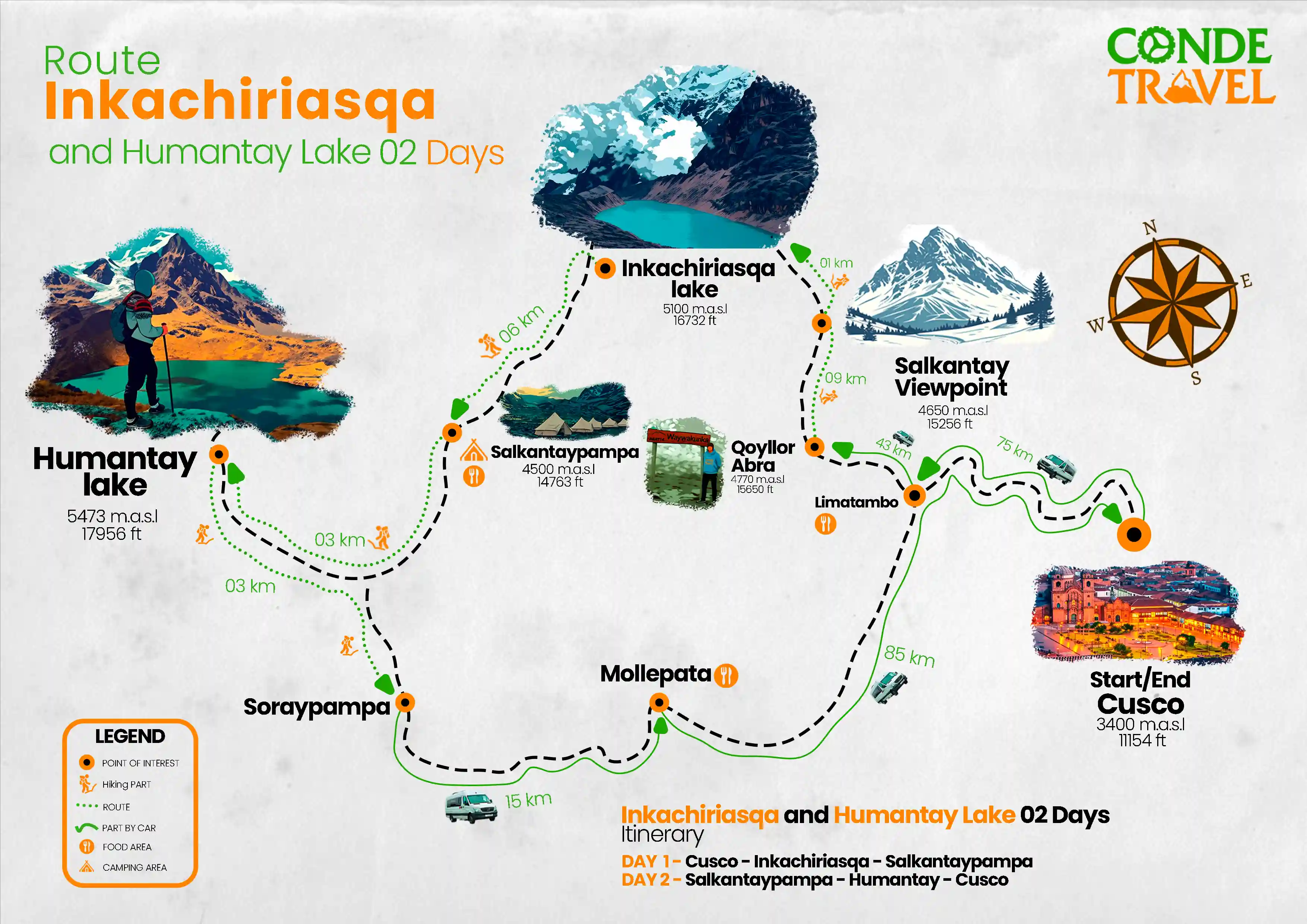 Map of the Inka Chiriasqa and Humantay Lakes – 2-Day Tour in the Andes of Peru | Conde Travel Adventures